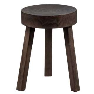 Dreibein Hocker im Landhausstil Braun (2er Set)