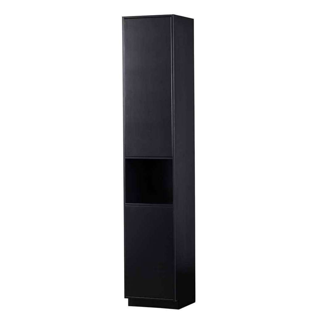 Wohnzimmer Schrank 210 cm hoch Kiefer Massivholz schwarz