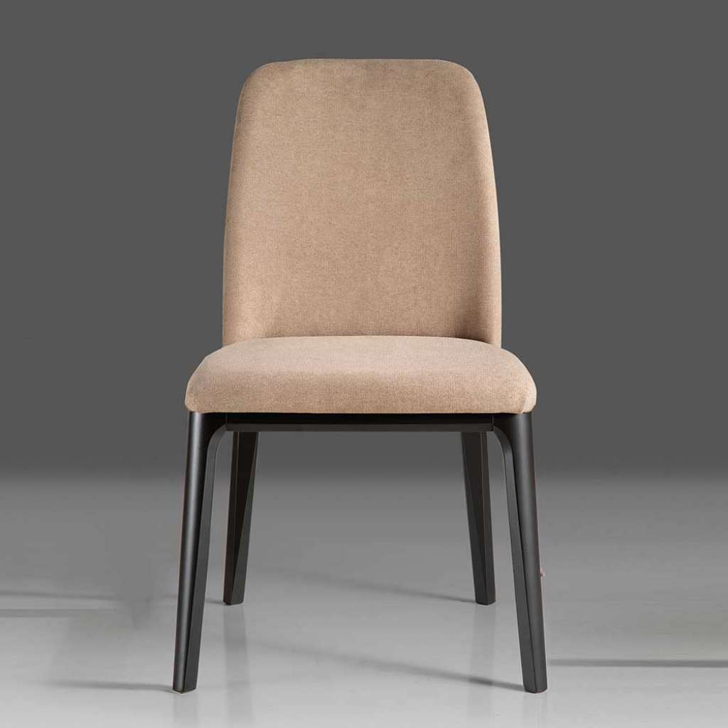 Polsterstuhl Esszimmer in Beige Gestell schwarz