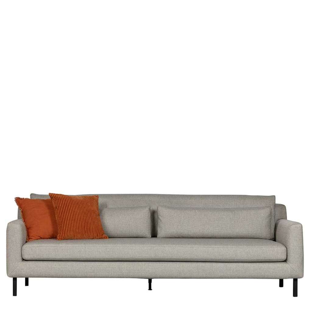 Dreier Sofa in Hellgrau Gestell aus Metall