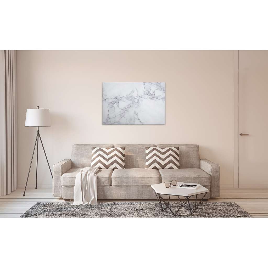 home24 Leinwandbild White Marble