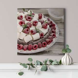 home24 Leinwandbild Raspberries Kuchen