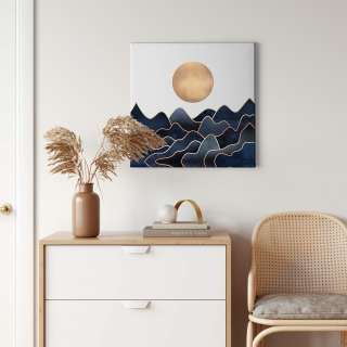 home24 Leinwandbild Waves Gold