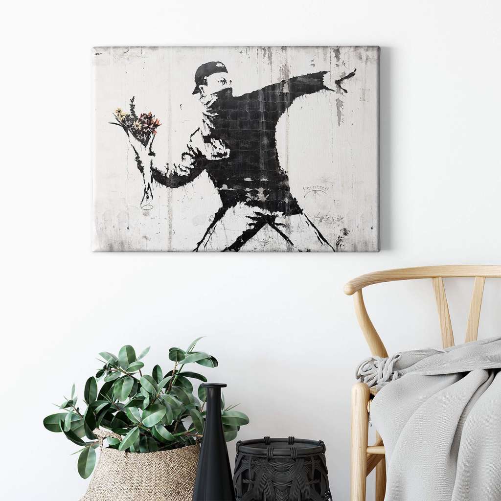 home24 Leinwandbild Banksy Flower Thrower