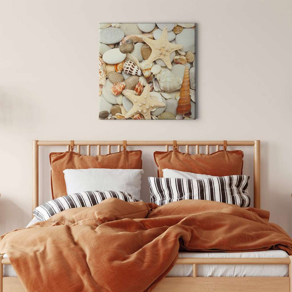 home24 Leinwandbild Muscheln Shell And Stone