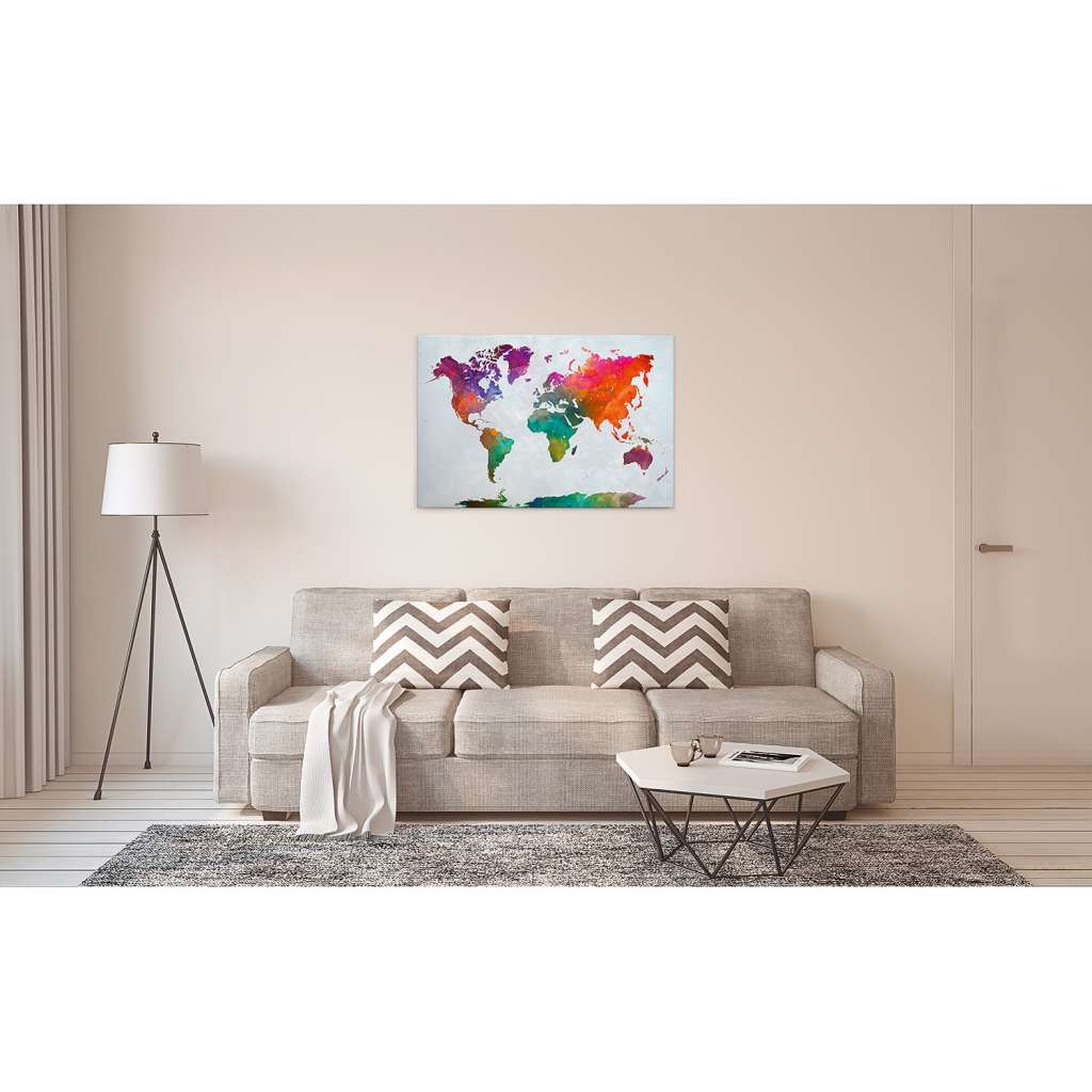 home24 Leinwandbild Global Map