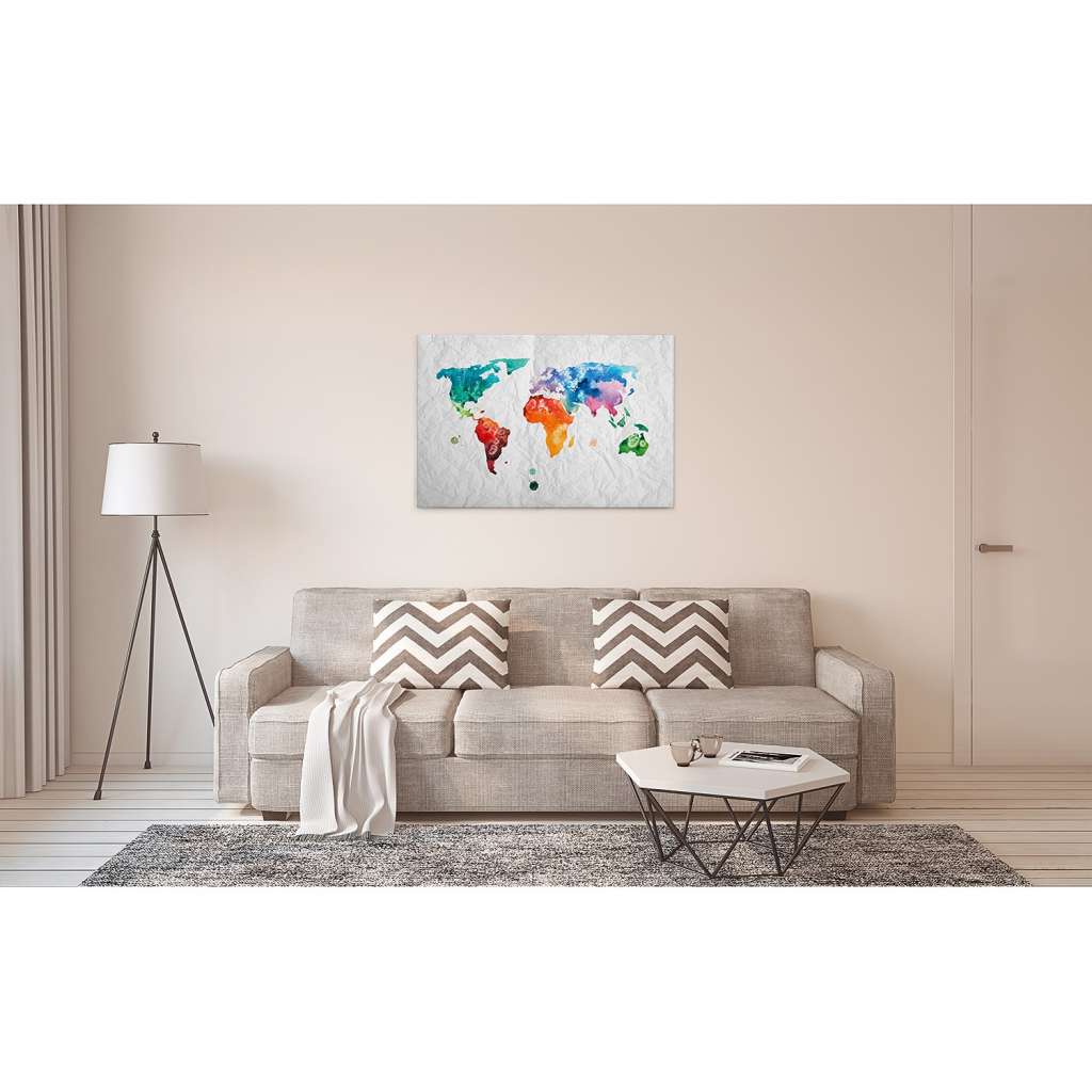 home24 Wandbild Weltkarte Colourful World