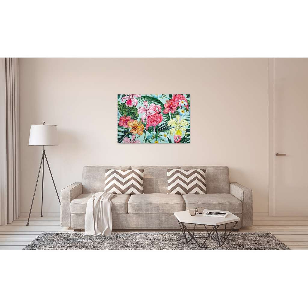 home24 Leinwandbild Flamingos Floral