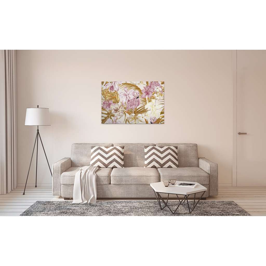 home24 Leinwandbild Flamingos Floral
