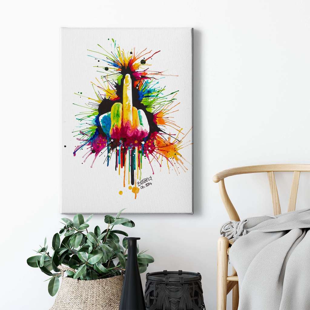 home24 Leinwandbild Fuck The System