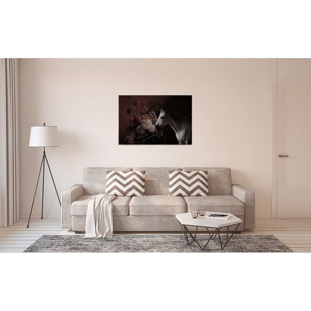 home24 Leinwandbild Pferd & Blumen