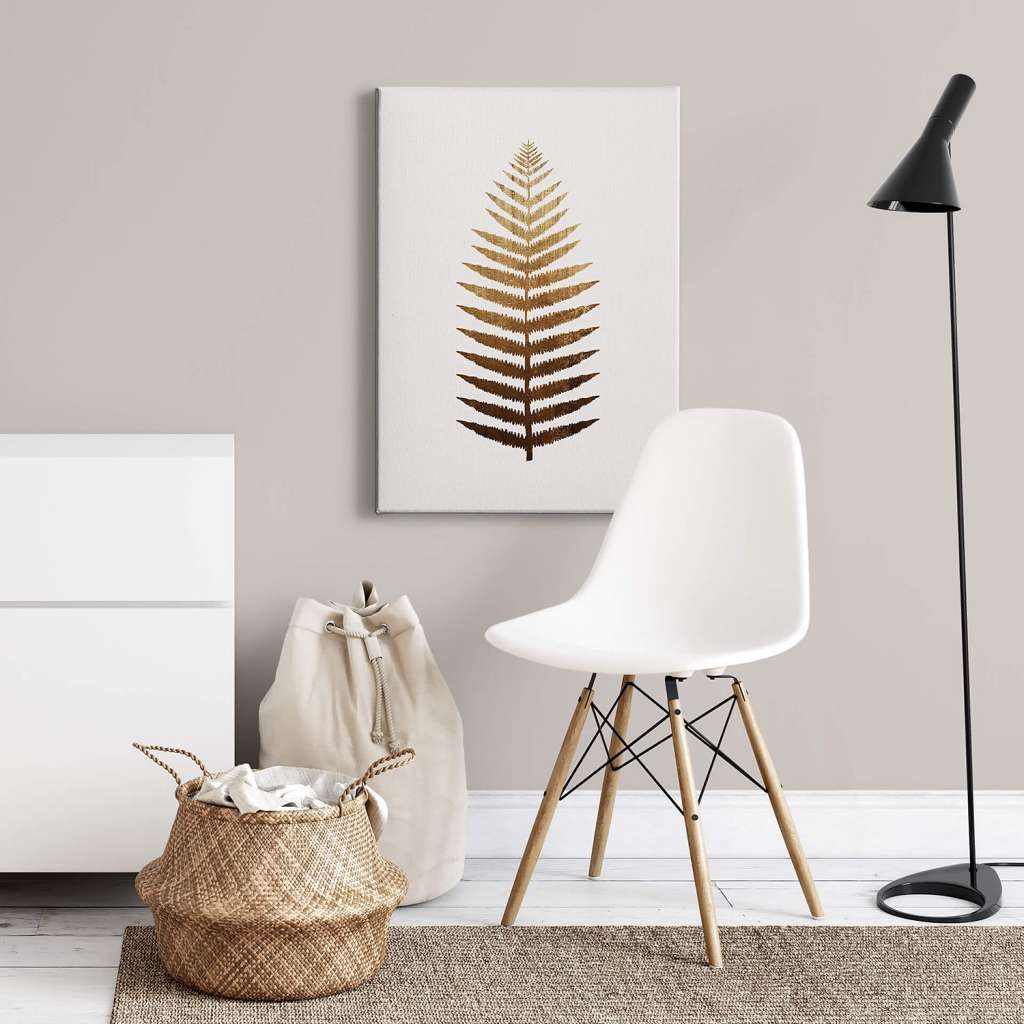 home24 Leinwandbild Golden Feder