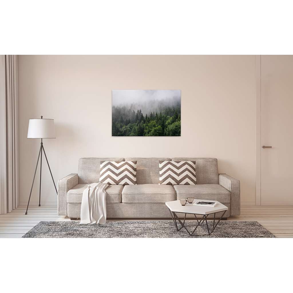 home24 Wandbild Wald im Nebel