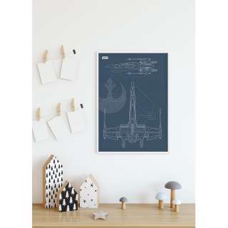 home24 Wandbild Star Wars Blueprint X-Wing