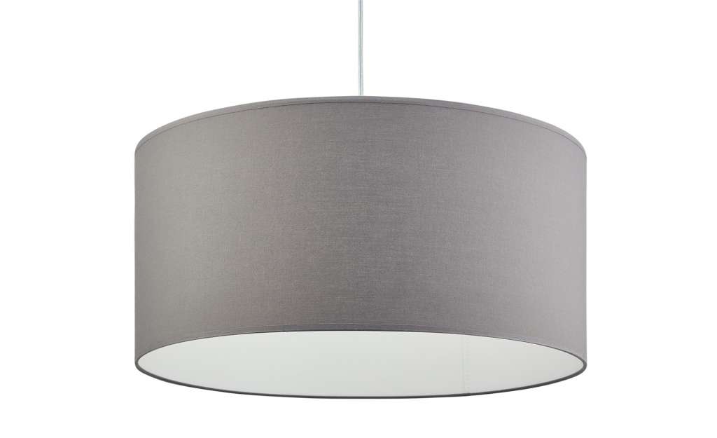 Pendelleuchte, 1-flammig, Stoff grau ¦ grau Ø: 50 Lampen & Leuchten > Innenleuchten > Pendelleuchten - Höffner