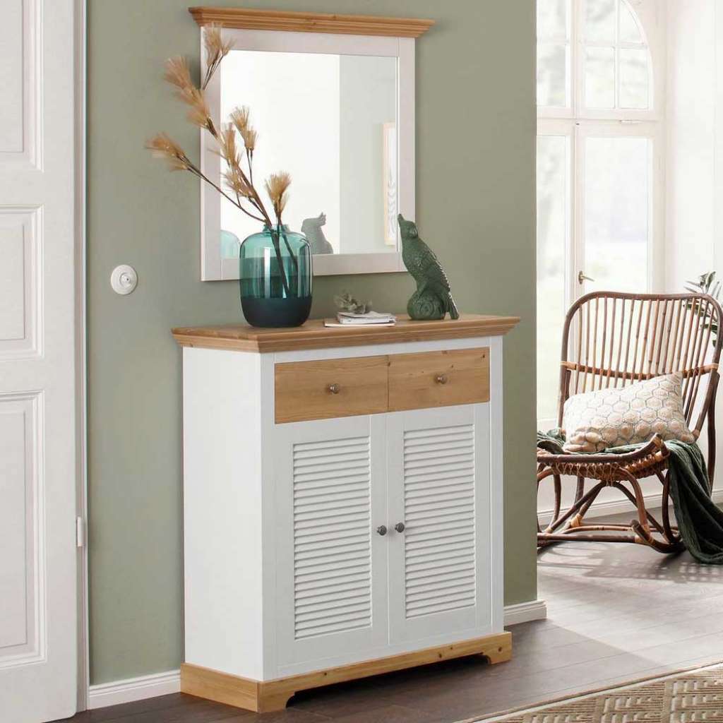 Garderobenschuhschrank mit zwei Schubladen Landhausstil