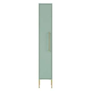 Badseitenschrank in Mintgrün & Gold Metallgriff