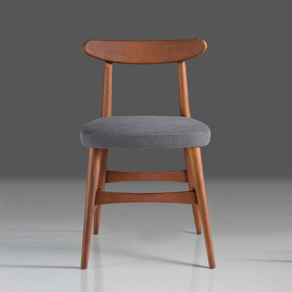 Design Küchenstuhl in Nussbaumfarben Grau