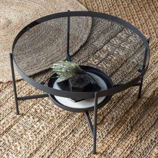 Design Coffee Table aus Glas Metall