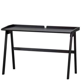 Schreibtisch schwarz aus Massivholz 120 cm breit