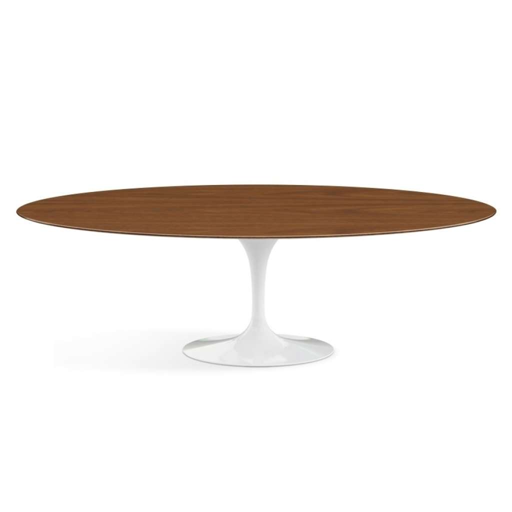 Knoll International - Saarinen Esstisch - oval - 244x137x74 - Walnuss Furnier - Säulenfuß weiß - indoor