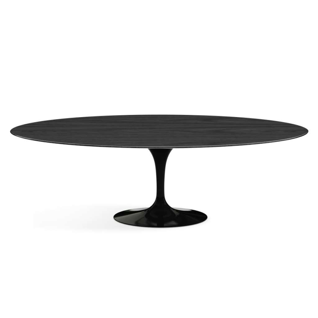 Knoll International - Saarinen Esstisch - oval - 244x137x74 - ebonisiertes Eichen Furnier - Säulenfuß schwarz - indoor