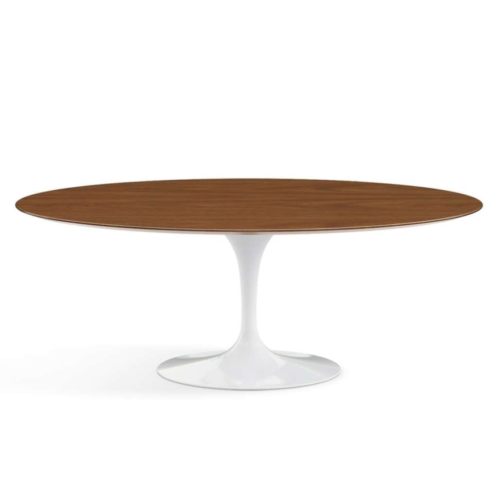 Knoll International - Saarinen Esstisch - oval - 198x121x74 - Walnuss Furnier - Säulenfuß weiß - indoor