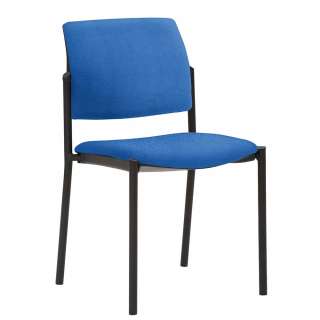 Objektstuhl stapelbar in Blau Webstoff Metallgestell schwarz