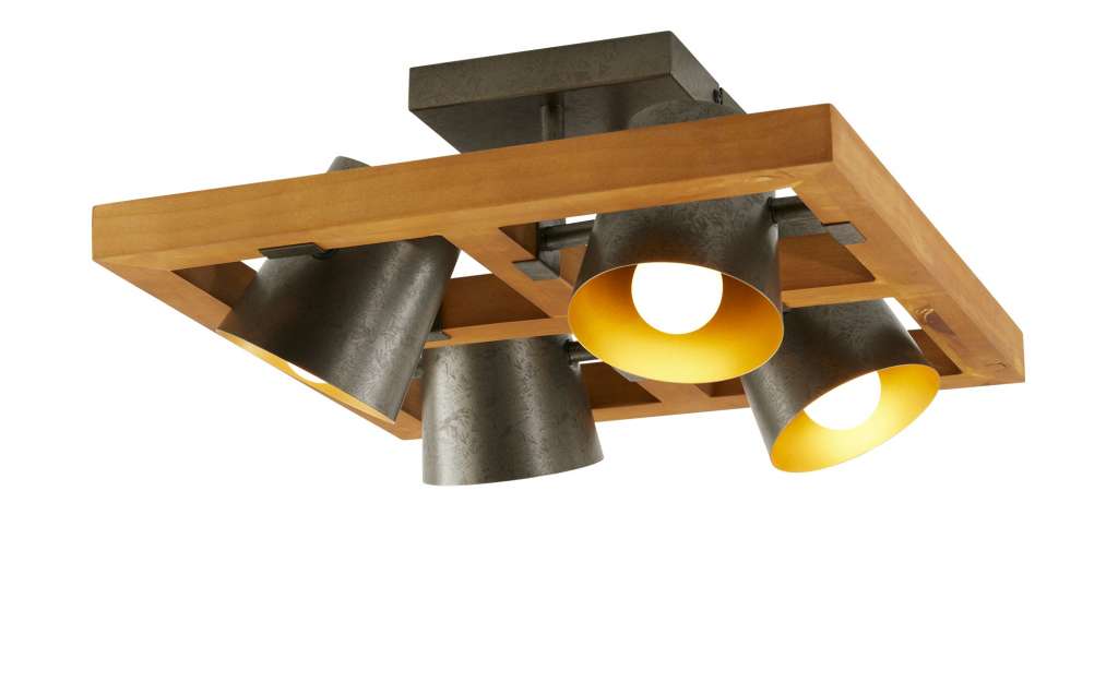 Trio Deckenstrahler, 4-flammig, Nickel-antik ¦ holzfarben Lampen & Leuchten > Innenleuchten > Deckenleuchten - Höffner