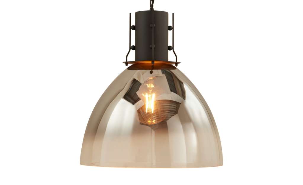 Pendelleuchte, 1-flammig, sandschwarz/Rauchglas ¦ schwarz Ø: 42 Lampen & Leuchten > Innenleuchten > Pendelleuchten - Höffner