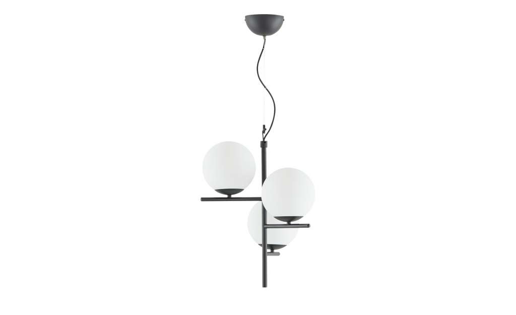Trio Pendelleuchte, 3-flammig, schwarz, Kugeln weiß ¦ schwarz Ø: 40 Lampen & Leuchten > Innenleuchten > Pendelleuchten - Höffner