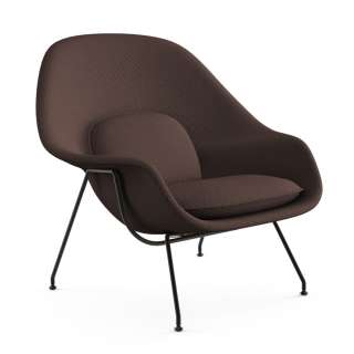 Knoll International - Saarinen Womb Sessel - Relax - Cato Brown  - Polyesterfaser-Füllung - Gestell schwarz - indoor