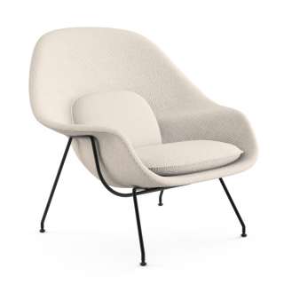 Knoll International - Saarinen Womb Sessel - Relax - Cato Natural - Polyesterfaser-Füllung - Gestell schwarz - indoor
