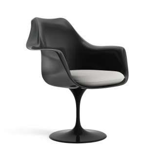 Knoll International - Saarinen Tulip Armlehnstuhl - Ultrasuede Silver -  - Sitzkissen - indoor