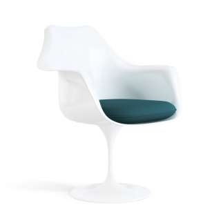 Knoll International - Saarinen Tulip Armlehnstuhl - Ultrasuede Alpine - drehbar - vollgepolstert - indoor