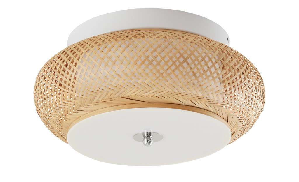 HOME STORY LED-Deckenleuchte, Rattan / weiß ¦ holzfarben Ø: 40 Lampen & Leuchten > Innenleuchten > Deckenleuchten - Höffner