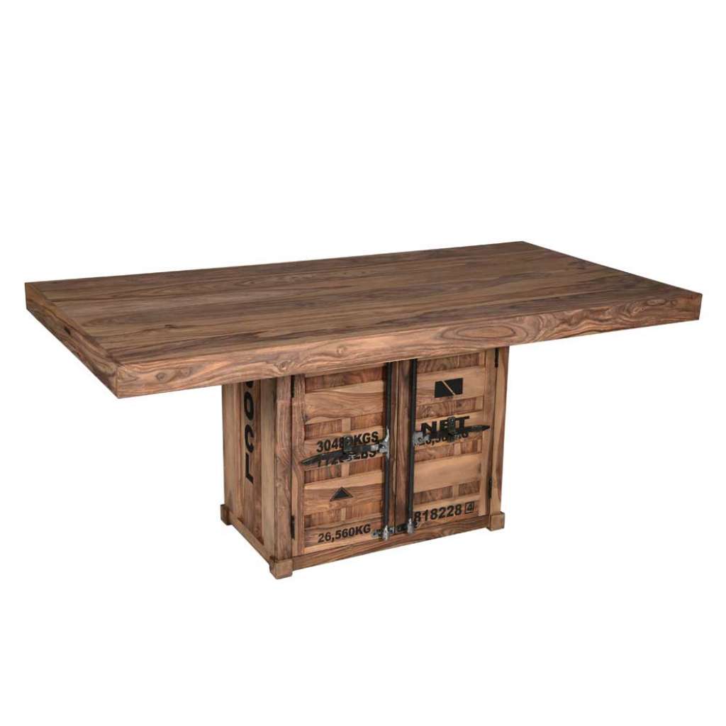 Design Esstisch aus Sheesham Massivholz Industry und Loft Stil