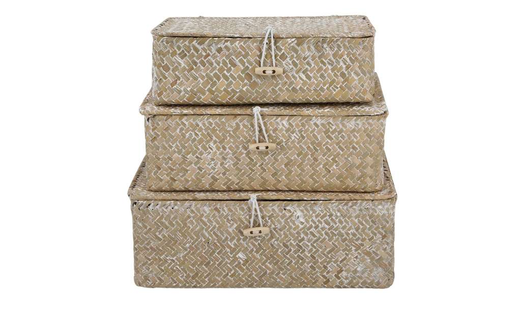 Aufbewahrungskorb, 3er-Set ¦ beige ¦ Seegras Aufbewahrung > Körbe - Höffner