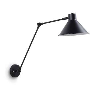 Wandlampe einstellbar in Schwarz Metall