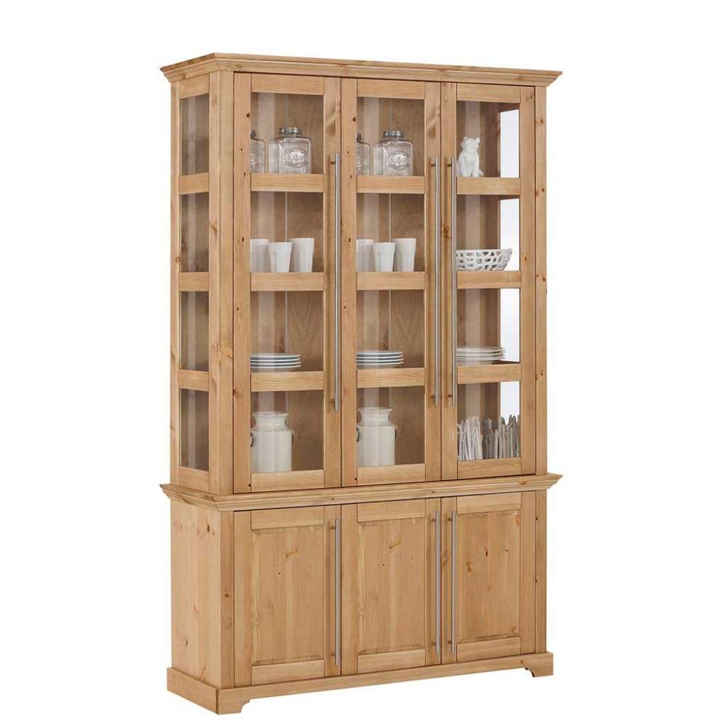 Wohnzimmerschrank mit drei Glastüren Landhausstil