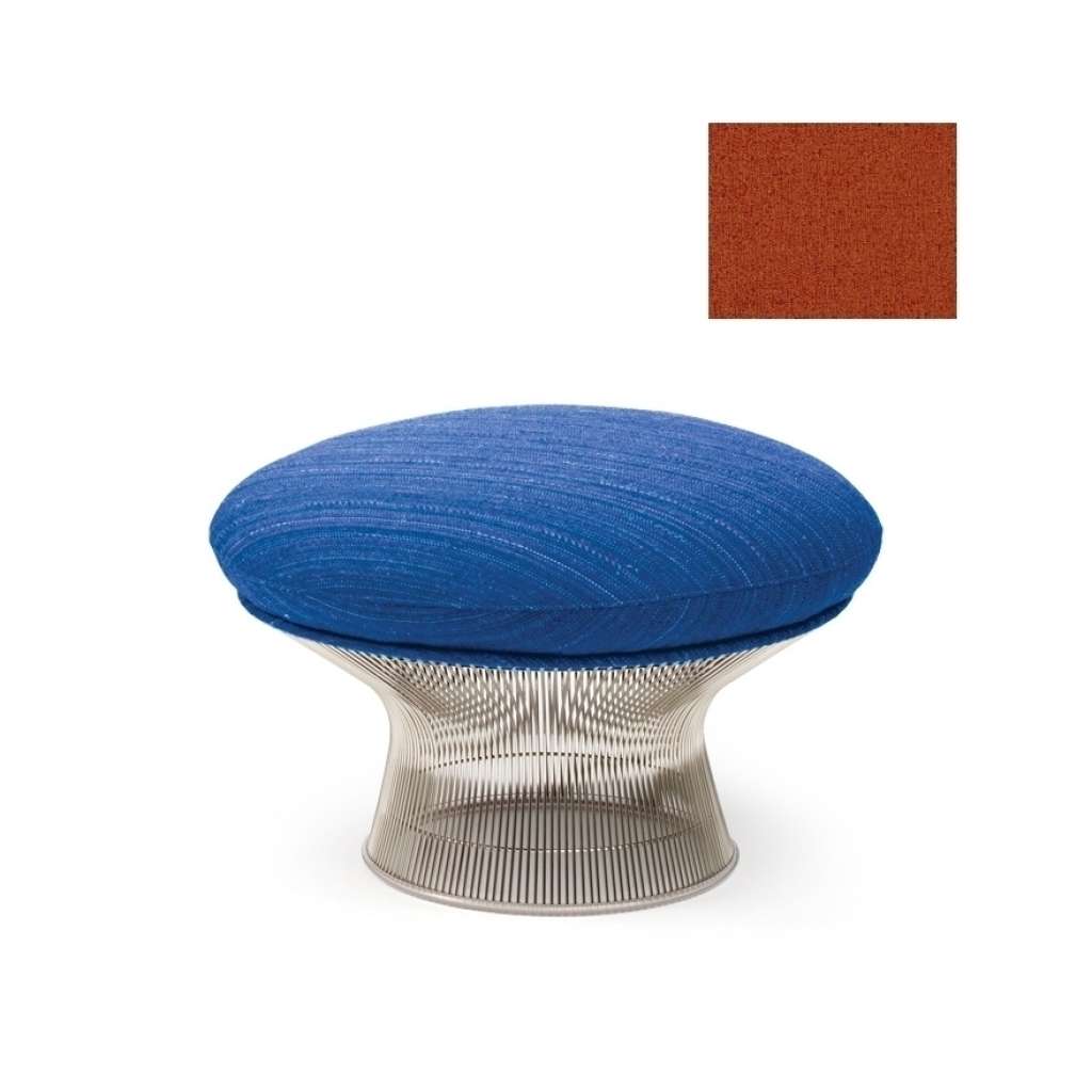 Knoll International - Platner Ottoman - Circa ziegelrot - polierter Nickel - indoor