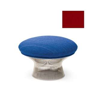 Knoll International - Platner Ottoman - Circa rot - polierter Nickel - indoor