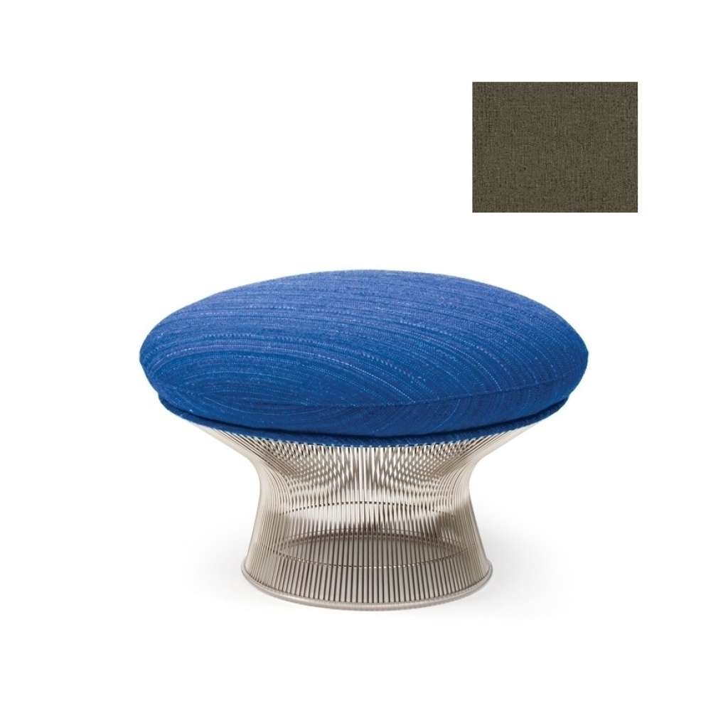 Knoll International - Platner Ottoman - Circa dunkelgrau - polierter Nickel - indoor
