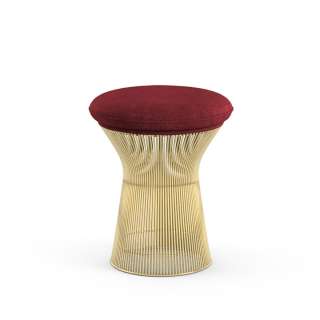Knoll International - Platner Hocker - Circa bordauxrot - 18 Karat Goldbeschichtung - indoor