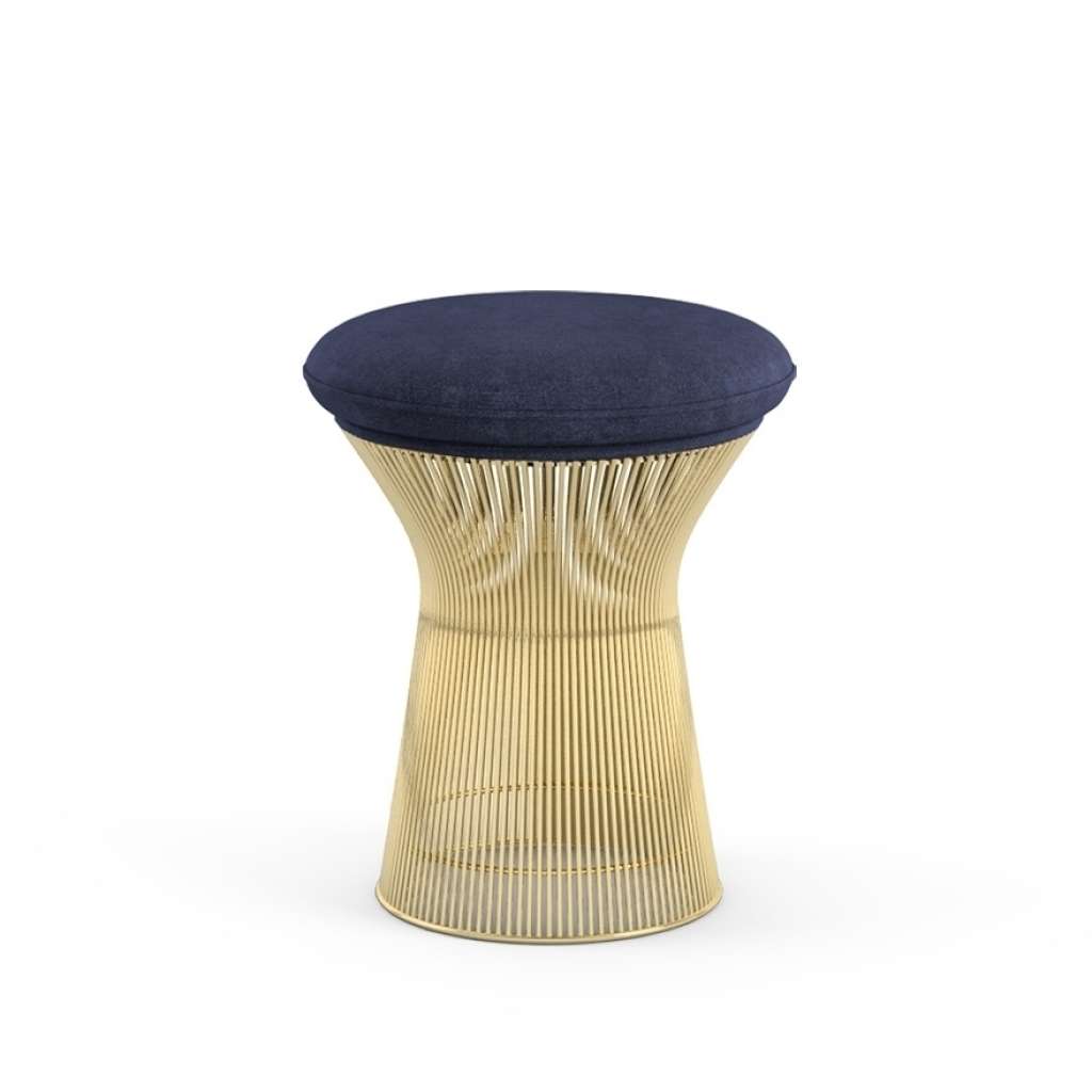 Knoll International - Platner Hocker - Circa blau - 18 Karat Goldbeschichtung - indoor