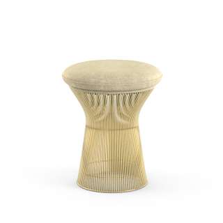 Knoll International - Platner Hocker - Circa elfenbein - 18 Karat Goldbeschichtung - indoor