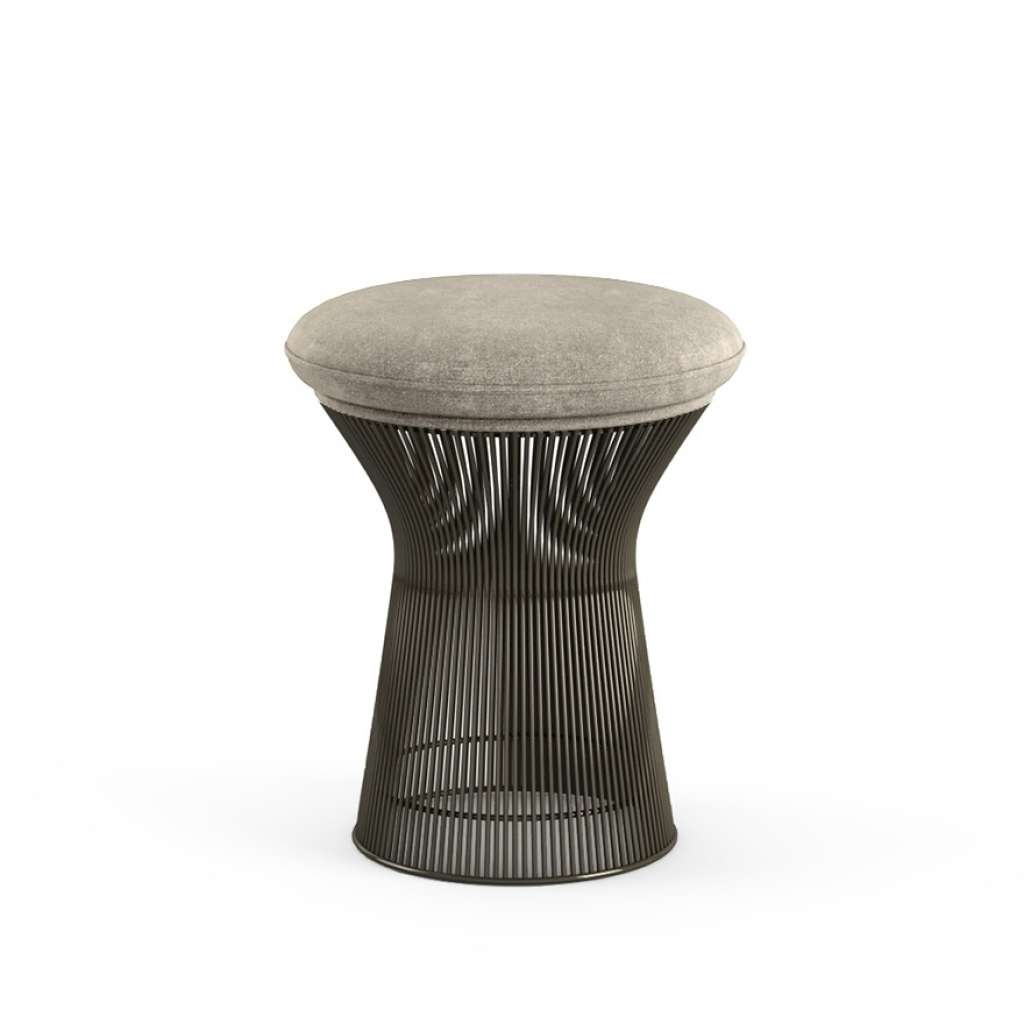 Knoll International - Platner Hocker - Circa silbergrau - Bronze, metallic - indoor