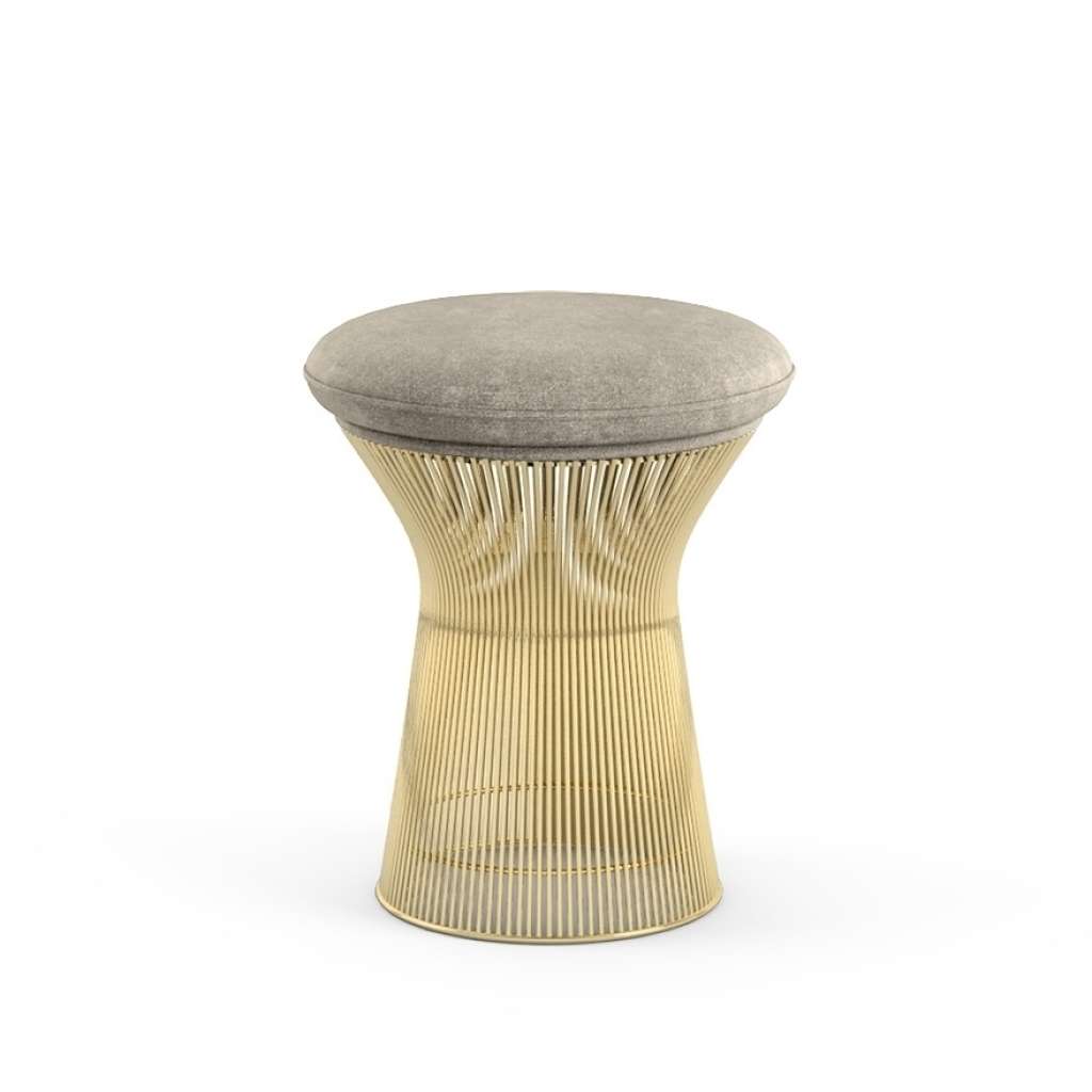 Knoll International - Platner Hocker - Circa silbergrau - 18 Karat Goldbeschichtung - indoor