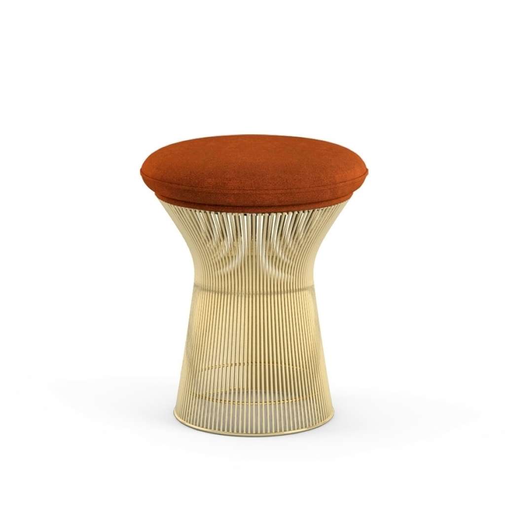 Knoll International - Platner Hocker - Circa ziegelrot - 18 Karat Goldbeschichtung - indoor