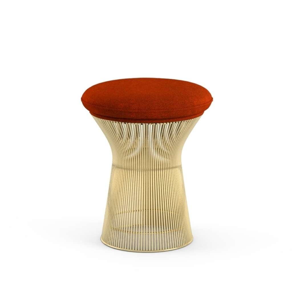 Knoll International - Platner Hocker - Circa rot - 18 Karat Goldbeschichtung - indoor